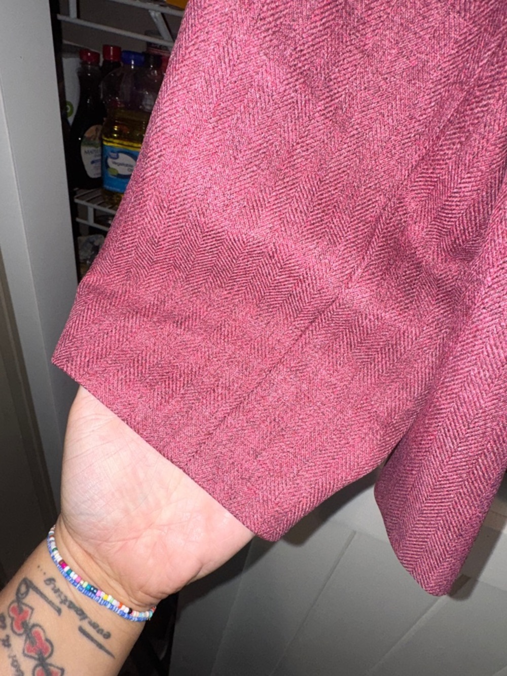 Le Suit Mauve-Pink Tailored Blazer and Skirt Set with Sequin Scarf - Picture 4 of 11